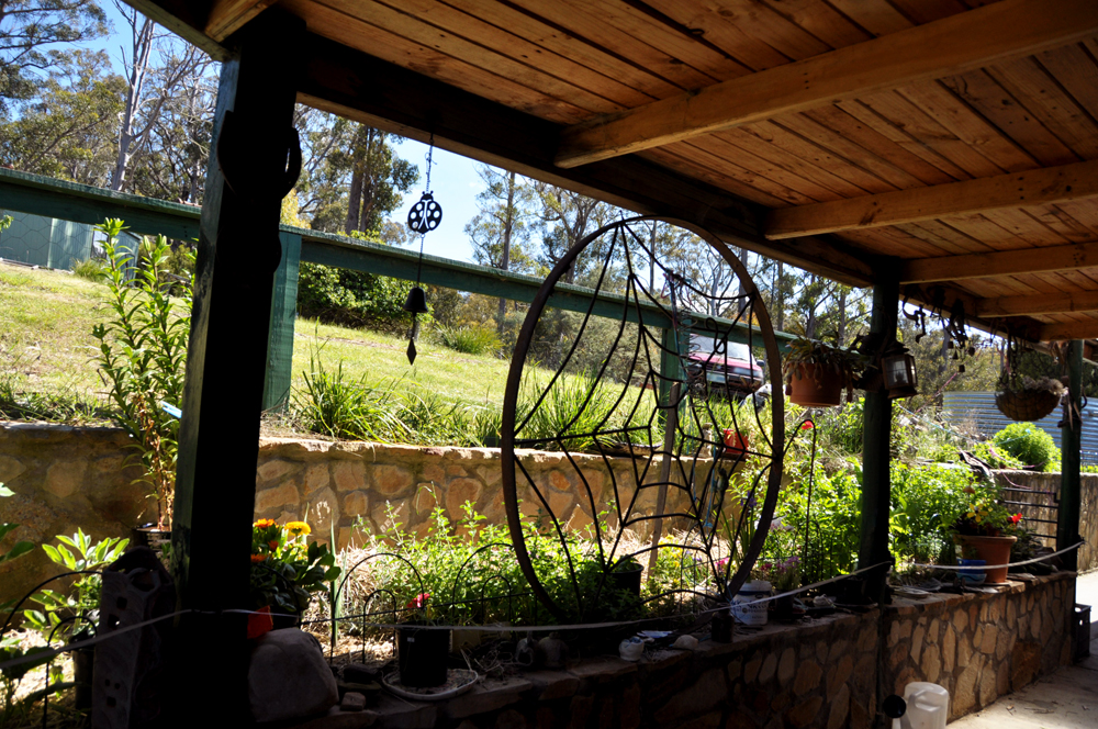 shady verandah and kitchen garden